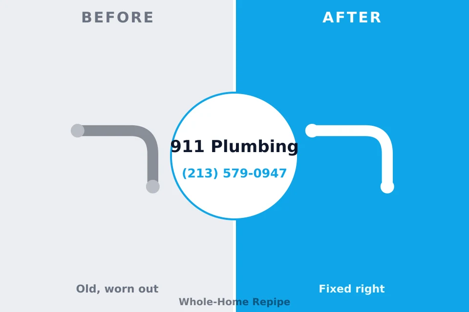 Before and after: plumbing repair Lake Lotawana, MO